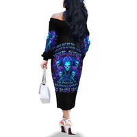 Rose Skull Family Matching Off Shoulder Long Sleeve Dress and Hawaiian Shirt Four Out Of The Five Voices In My Head Think You An Idiot - Wonder Print Shop