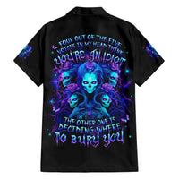Rose Skull Family Matching Short Sleeve Bodycon Dress and Hawaiian Shirt Four Out Of The Five Voices In My Head Think You An Idiot - Wonder Print Shop