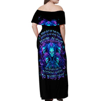Rose Skull Off Shoulder Maxi Dress Four Out Of The Five Voices In My Head Think You An Idiot - Wonder Print Shop