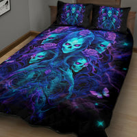 Rose Skull Quilt Bed Set Four Out Of The Five Voices In My Head Think You An Idiot - Wonder Print Shop