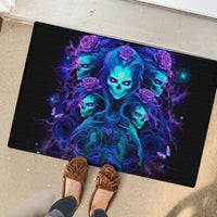 Rose Skull Rubber Doormat Four Out Of The Five Voices In My Head Think You An Idiot - Wonder Print Shop