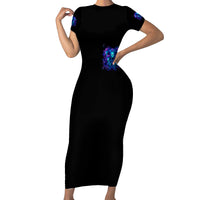 Rose Skull Short Sleeve Bodycon Dress Four Out Of The Five Voices In My Head Think You An Idiot - Wonder Print Shop