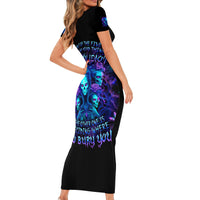 Rose Skull Short Sleeve Bodycon Dress Four Out Of The Five Voices In My Head Think You An Idiot - Wonder Print Shop