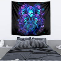 Rose Skull Tapestry Four Out Of The Five Voices In My Head Think You An Idiot - Wonder Print Shop