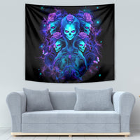 Rose Skull Tapestry Four Out Of The Five Voices In My Head Think You An Idiot - Wonder Print Shop