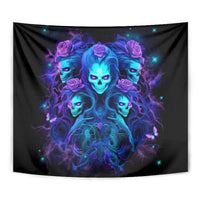 Rose Skull Tapestry Four Out Of The Five Voices In My Head Think You An Idiot - Wonder Print Shop