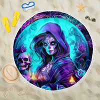 Witch Skull Beach Blanket Hello Darkness My Old Friend - Wonder Print Shop