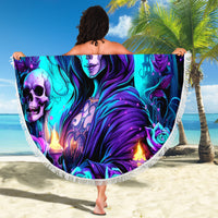 Witch Skull Beach Blanket Hello Darkness My Old Friend - Wonder Print Shop