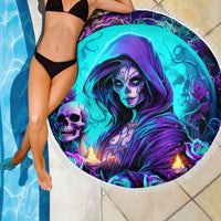 Witch Skull Beach Blanket Hello Darkness My Old Friend - Wonder Print Shop