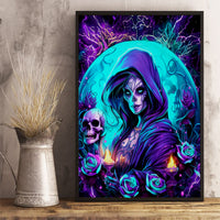 Witch Skull Canvas Wall Art Hello Darkness My Old Friend - Wonder Print Shop
