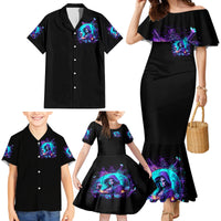 Witch Skull Family Matching Mermaid Dress and Hawaiian Shirt Hello Darkness My Old Friend - Wonder Print Shop