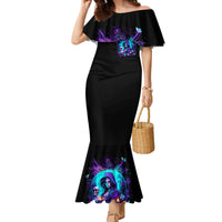 Witch Skull Family Matching Mermaid Dress and Hawaiian Shirt Hello Darkness My Old Friend - Wonder Print Shop