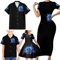 Witch Skull Family Matching Short Sleeve Bodycon Dress and Hawaiian Shirt Hello Darkness My Old Friend - Wonder Print Shop
