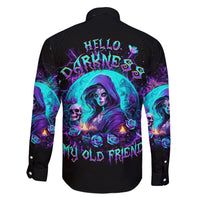 Witch Skull Family Matching Short Sleeve Bodycon Dress and Hawaiian Shirt Hello Darkness My Old Friend - Wonder Print Shop