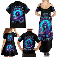 Witch Skull Family Matching Summer Maxi Dress and Hawaiian Shirt Hello Darkness My Old Friend - Wonder Print Shop