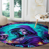 Witch Skull Round Carpet Hello Darkness My Old Friend