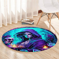 Witch Skull Round Carpet Hello Darkness My Old Friend