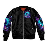 Witch Skull Sleeve Zip Bomber Jacket Hello Darkness My Old Friend - Wonder Print Shop
