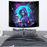 Witch Skull Tapestry Hello Darkness My Old Friend - Wonder Print Shop