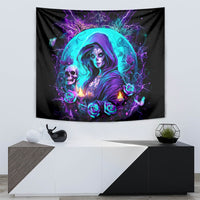 Witch Skull Tapestry Hello Darkness My Old Friend - Wonder Print Shop