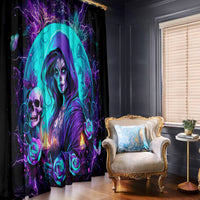 Witch Skull Window Curtain Hello Darkness My Old Friend - Wonder Print Shop