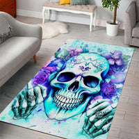Rose SKull Area Rug My Give A Fuck Is Broken But My Go Fuck Yourself Is Fully Functional - Wonder Print Shop