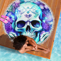 Rose SKull Beach Blanket My Give A Fuck Is Broken But My Go Fuck Yourself Is Fully Functional - Wonder Print Shop