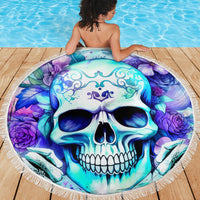 Rose SKull Beach Blanket My Give A Fuck Is Broken But My Go Fuck Yourself Is Fully Functional - Wonder Print Shop