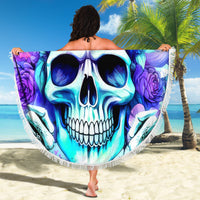 Rose SKull Beach Blanket My Give A Fuck Is Broken But My Go Fuck Yourself Is Fully Functional - Wonder Print Shop