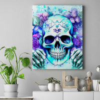 Rose SKull Canvas Wall Art My Give A Fuck Is Broken But My Go Fuck Yourself Is Fully Functional - Wonder Print Shop