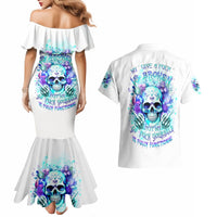 Rose SKull Couples Matching Mermaid Dress and Hawaiian Shirt My Give A Fuck Is Broken But My Go Fuck Yourself Is Fully Functional - Wonder Print Shop
