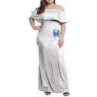 Rose SKull Family Matching Off Shoulder Maxi Dress and Hawaiian Shirt My Give A Fuck Is Broken But My Go Fuck Yourself Is Fully Functional - Wonder Print Shop