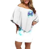 Rose SKull Family Matching Off Shoulder Short Dress and Hawaiian Shirt My Give A Fuck Is Broken But My Go Fuck Yourself Is Fully Functional - Wonder Print Shop