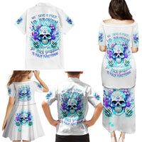 Rose SKull Family Matching Puletasi and Hawaiian Shirt My Give A Fuck Is Broken But My Go Fuck Yourself Is Fully Functional - Wonder Print Shop