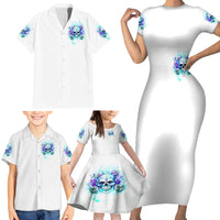 Rose SKull Family Matching Short Sleeve Bodycon Dress and Hawaiian Shirt My Give A Fuck Is Broken But My Go Fuck Yourself Is Fully Functional - Wonder Print Shop