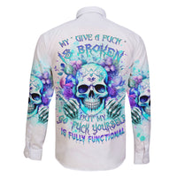 Rose SKull Family Matching Tank Maxi Dress and Hawaiian Shirt My Give A Fuck Is Broken But My Go Fuck Yourself Is Fully Functional - Wonder Print Shop