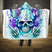 Rose SKull Hooded Blanket My Give A Fuck Is Broken But My Go Fuck Yourself Is Fully Functional