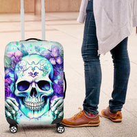 Rose SKull Luggage Cover My Give A Fuck Is Broken But My Go Fuck Yourself Is Fully Functional - Wonder Print Shop