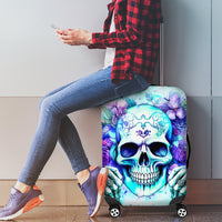 Rose SKull Luggage Cover My Give A Fuck Is Broken But My Go Fuck Yourself Is Fully Functional - Wonder Print Shop