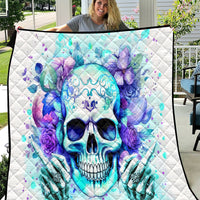 Rose SKull Quilt My Give A Fuck Is Broken But My Go Fuck Yourself Is Fully Functional - Wonder Print Shop