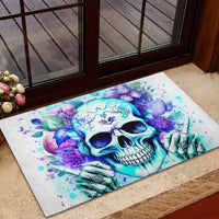 Rose SKull Rubber Doormat My Give A Fuck Is Broken But My Go Fuck Yourself Is Fully Functional - Wonder Print Shop