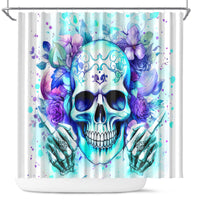 Rose SKull Shower Curtain My Give A Fuck Is Broken But My Go Fuck Yourself Is Fully Functional