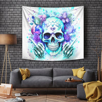 Rose SKull Tapestry My Give A Fuck Is Broken But My Go Fuck Yourself Is Fully Functional - Wonder Print Shop