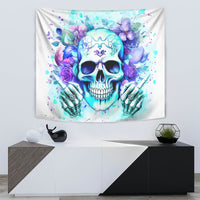 Rose SKull Tapestry My Give A Fuck Is Broken But My Go Fuck Yourself Is Fully Functional - Wonder Print Shop