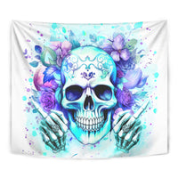 Rose SKull Tapestry My Give A Fuck Is Broken But My Go Fuck Yourself Is Fully Functional - Wonder Print Shop