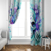 Rose SKull Window Curtain My Give A Fuck Is Broken But My Go Fuck Yourself Is Fully Functional - Wonder Print Shop