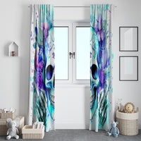 Rose SKull Window Curtain My Give A Fuck Is Broken But My Go Fuck Yourself Is Fully Functional - Wonder Print Shop