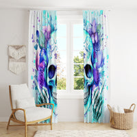 Rose SKull Window Curtain My Give A Fuck Is Broken But My Go Fuck Yourself Is Fully Functional - Wonder Print Shop