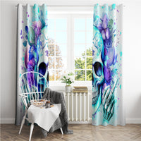 Rose SKull Window Curtain My Give A Fuck Is Broken But My Go Fuck Yourself Is Fully Functional - Wonder Print Shop