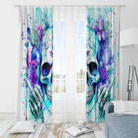 Rose SKull Window Curtain My Give A Fuck Is Broken But My Go Fuck Yourself Is Fully Functional - Wonder Print Shop